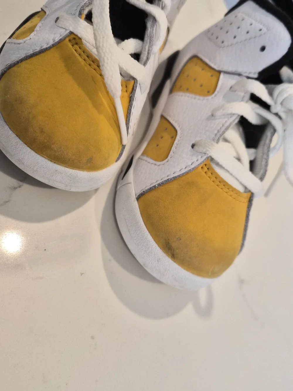 Jordan Kids White, Yellow & Black Sneakers